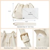 image:imageBOSTANTEN Vegan Leather Bucket Bag Drawstring Crossbody Purse for WomenBeige