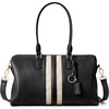 image:imageBOSTANTEN Large Womens Satchel Handbag Colorblock Striped Boston BagBlack With Beige  Vegan Leather