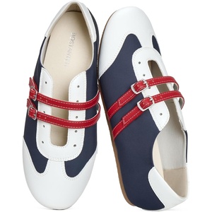 image:imageBOSTANTEN Ballet Sneakers Mary Jane Flats for Women Retro Trainer StyleNavy
