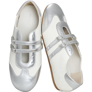 image:imageBOSTANTEN Ballet Sneakers Mary Jane Flats for Women Retro Trainer StyleSilver