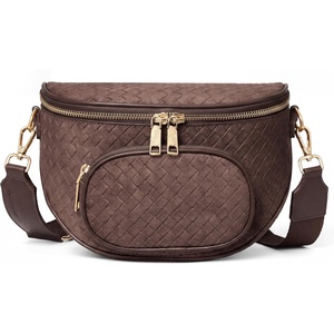 image:imageBOSTANTEN Bum Bag for Women Crossbody Bag with Adjustable Wide StrapFaux Suede Coffee