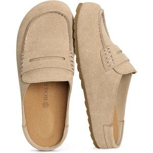 image:imageBOSTANTEN Clogs for Women Wide Width Comfortable Suede Mules with Soft Footbed and Arch Support Cute Slip On Potato Shoes02 Taupe