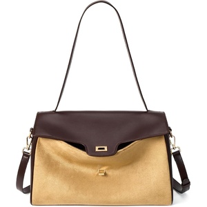 image:imageBOSTANTEN Shoulder Bag for Women Vegan Leather Purse and HandbagsApricot With Brownsuede