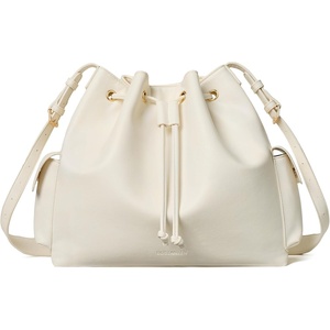 image:imageBOSTANTEN Vegan Leather Bucket Bag Drawstring Crossbody Purse for WomenBeige