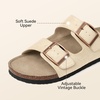 image:imageBOSTANTEN Womens Slide Sandals Comfortable Faux Suede Adjustable StrapsBeige