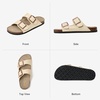 image:imageBOSTANTEN Womens Slide Sandals Comfortable Faux Suede Adjustable StrapsBeige
