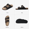 image:imageBOSTANTEN Womens Slide Sandals Comfortable Faux Suede Adjustable StrapsBlack