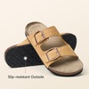 image:imageBOSTANTEN Womens Slide Sandals Comfortable Faux Suede Adjustable StrapsCamel