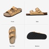image:imageBOSTANTEN Womens Slide Sandals Comfortable Faux Suede Adjustable StrapsCamel