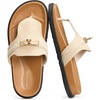 image:imageBOSTANTEN Thong Sandals for Women Wide Width for Comfortable WalkingBeige