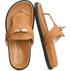 image:imageBOSTANTEN Thong Sandals for Women Wide Width for Comfortable WalkingBrown